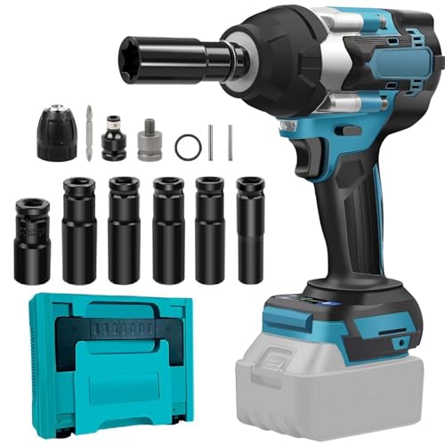 L1NXIXI Akku Schlagschrauber 1000Nm Für Makita 18V - Mit 2 Akkus & 6 Schlagbuchsen