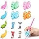 12 Stück Schreibhilfe für Stift Kinder, Schreibhilfe-Griff, Bleistiftgriffe für die Handschrift für Kindern, Stifthalter Kinder, Schreibwerkzeug für Kinder, Studenten, Kleinkinder, Vorschulkinder