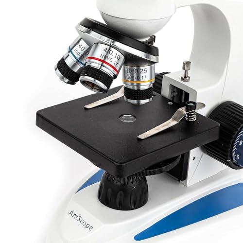 Image of AmScope M158C-E5 40X-1000X Biology Science All-Metal Optical Glass Lens Student Microscope with 5MP Digital Camera