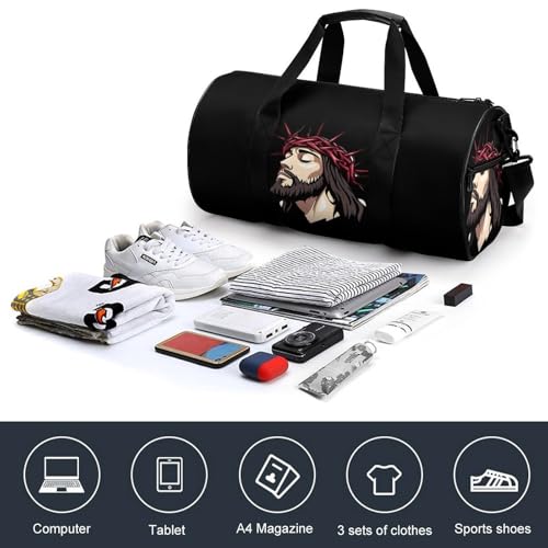 Christ Crrown of Thorns Sports Gym Bag Travel Duffel Workout Bag with Adjustable Strap4