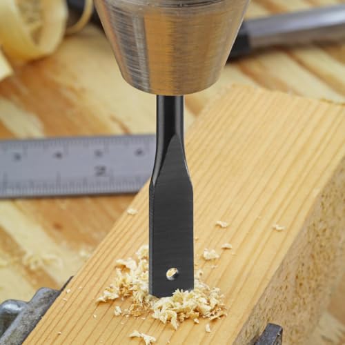 QWORK® 8 Stücke Flachfräsbohrer Set, 12-32 mm Flacher Holzbohrer mit 1/4 Zoll Sechskantschaft, Spatenbohrer aus Karbonstahl mit Tragbarem Koffer