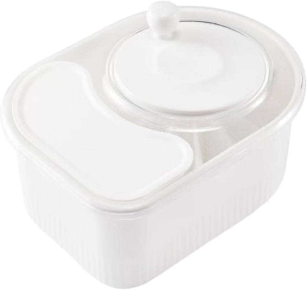 Fruit Cleaner Spinner Efficient Bowl Washing Portable Washing Machine with Lid and Filter (White)