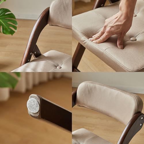 Tabouret en bois massif marron compact pour manquer de sièges à table - 6