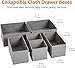 Amazon Basics Cloth Drawer Storage Organizer Boxes for Socks, Underwear and Baby Items, Set of 6, Gray