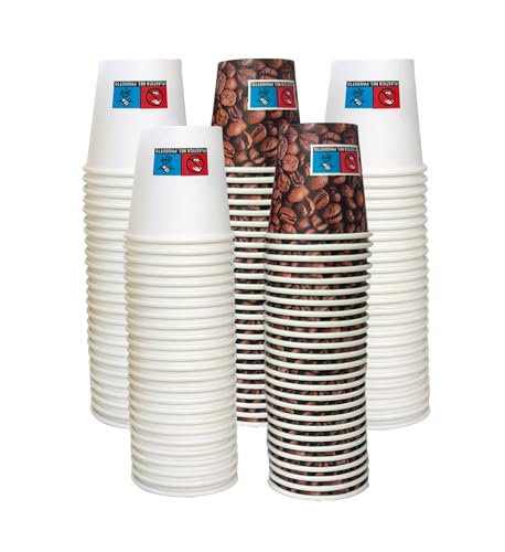 SWEEPING, 1000 verres à café jetables, tasses à café en papier de 75 ml, double coloration