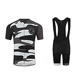 UGLY FROG Herren Radtrikot Set Kurzarm mit Sitzpolster für MTB Rennrad + Bib Shorts Radsportanzug XS - 6XL