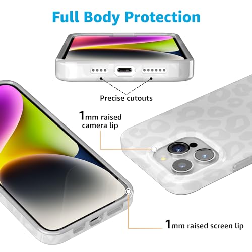 Casely iPhone 15 Pro Max Case - Into The Wild White Snow Leopard Classic Slim Case Compatible with MagSafe - Thumbnail 7