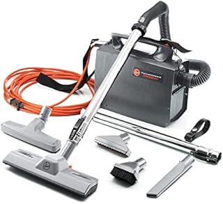 Hoover Commercial PORTAPOWER Lightweight Canister Vacuum Cleaner with Attachments, Portable Carriable Handheld Small Professional Grade Bagged, 8 Pounds, CH30000, Black