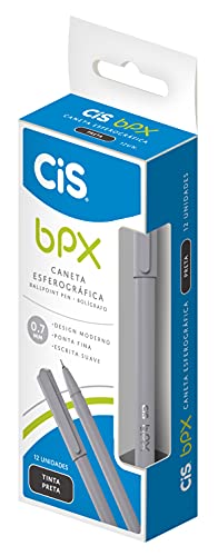Caneta BPX Esferografica 0,7mm, CIS, Preta, Caixa c/12 unidades