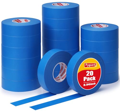 Fyguard 20 Rolls Blue Painters Tape 1 Inch Wide 0.94In