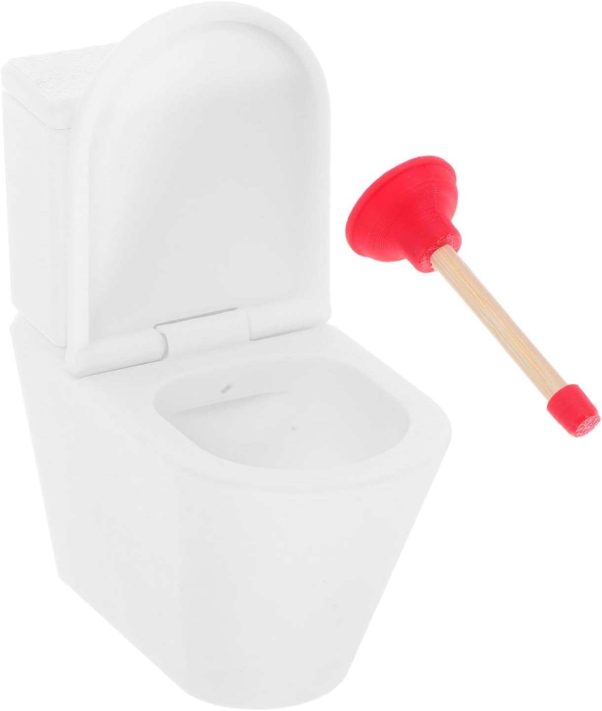 1 Set Miniature Toilet Model with Plunger Realistic Dollhouse Bathroom Accessories for Creative Decoration and Play for Dollhouse Enthusiasts and DIY Projects