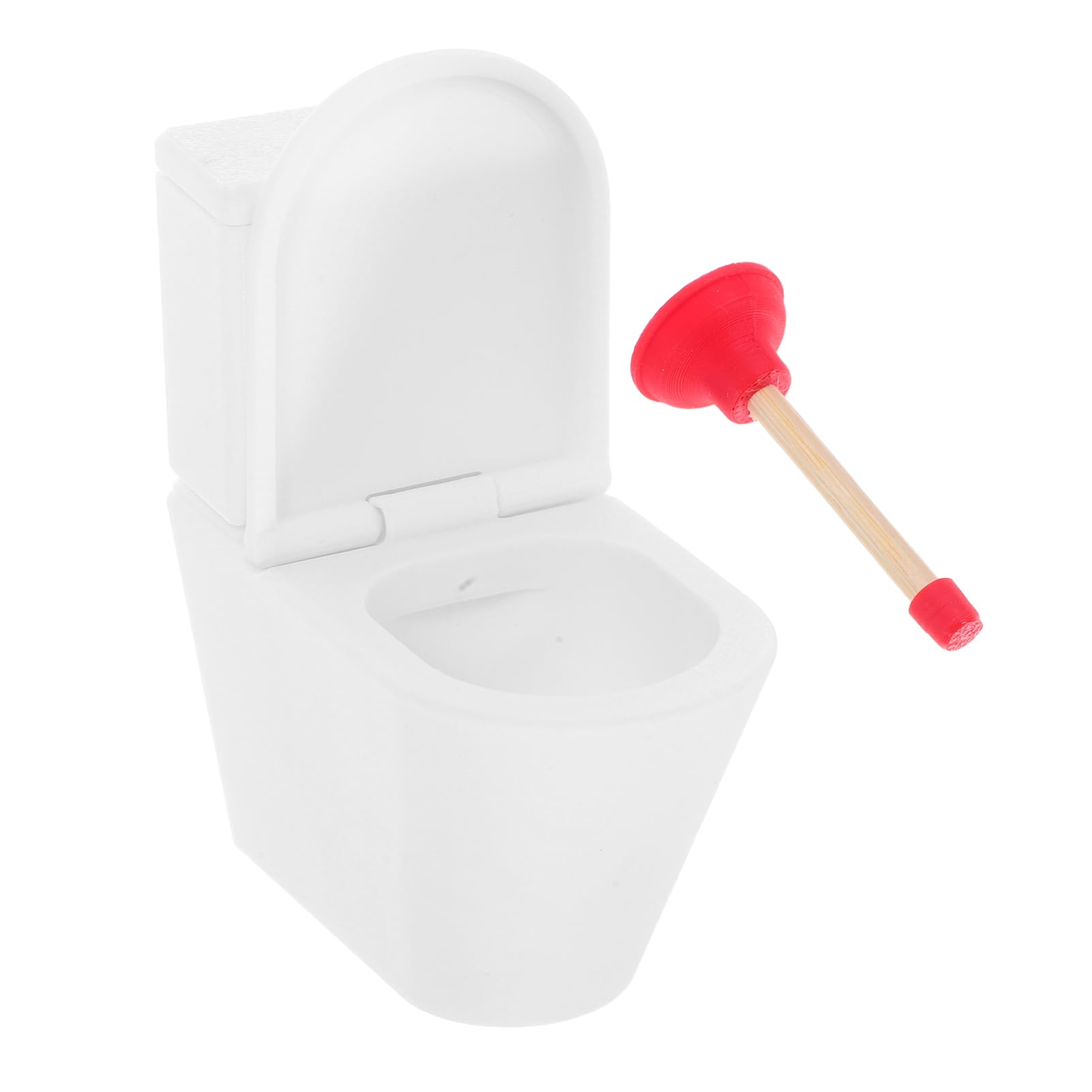 1 Set Miniature Toilet Model with Plunger Realistic Dollhouse Bathroom Accessories for Creative Decoration and Play for Dollhouse Enthusiasts and DIY Projects