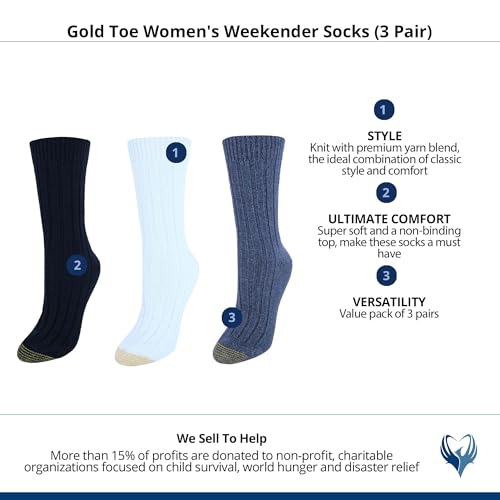 Image of Gold Toe Women's Weekend Socks, 3-Pairs