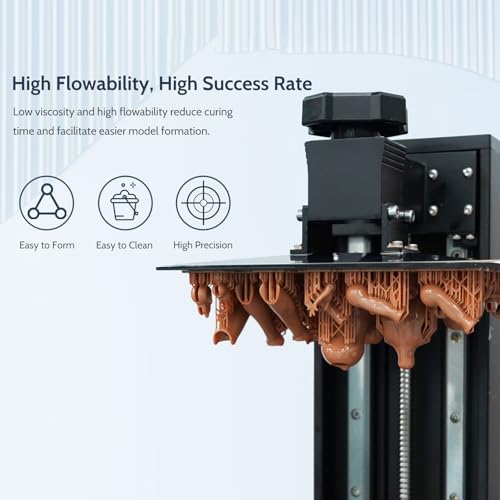 Image of Tough 3D Printer Resin, Wear Resistant & Impact-Tough Resin for BJD Models & Articulated Figures, High Precision Soomth Matte Finish 3D Printing Liquid for LCD DLP MSLA Printers (Brown, 1KG)