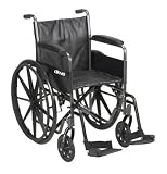 18" Wheelchair, Steel Frame, Black, Padded Fixed Arm, Swing Away Foot Rest, 8" Front Caster Wheels