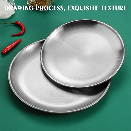 Blmiede Pizza Pan Set Chef Stainless Steel Round Baking Pizza Pans Pizza Tray For Pizza Pie Cake Cookie Heavy Duty Durable Oven Wire Rack For Cooking Half Sheet (Silver, A) #TOP6