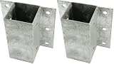 Connex HV4333 Anschraubhülsen, 71 x 150 x 155 mm, feuerverzinkt, Silber (Packung mit 2)