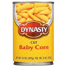 Dynasty Baby Corn, Cut, 15 Ounce Pack of 12