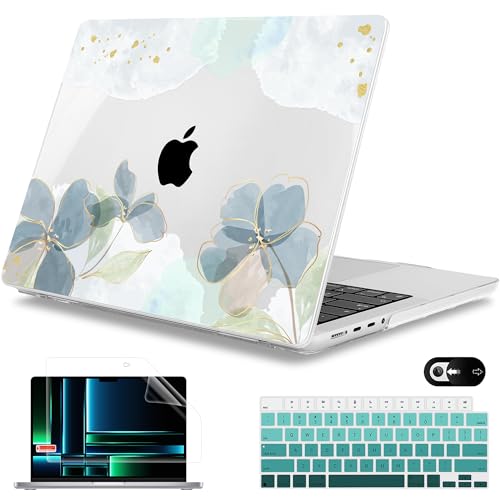 Mektron Case for M5 MacBook Pro 14 inch 2026 Model A3427 A3426 Fit 2025-2021 Model A3434 A3112 M4 A3112 A3401 A3185 M3 A2918 A2992 M2 A2779 M1 A2442 Pro/Max Cover for MacBook Pro 14", Flower C006