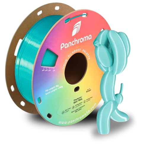 Image of Polymaker Panchroma Silk PLA Filament 1.75mm for 3D Printing, 1kg, Teal | Neatly Wound, High-Gloss Finish PLA, Easy Print & Smooth Feeding, Compatible with Bambu Lab & Most 3D Printers