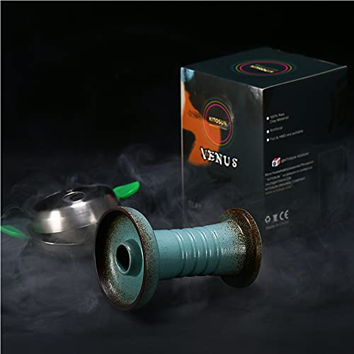 Hookah Bowl Necessary Hookah Accessories- Perfect With Lotus-100% Raw Clay With Glaze Phunnel Hookah Shisha Bowl With Spire Easy Pull Smooth Inhale Big Could For Better Hookah Narguile Smoking #TOP2