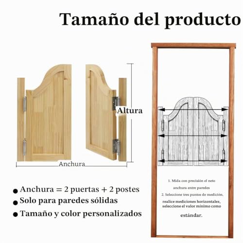 Miniatura 6 de Puerta Vaiven Puertas Batientes Para Cafetería, Puertas De Bar De Salón Occidental, Puertas De Media Cintura Para Salón, Cocina, Bar, Trastero De Restaurante, Divisor