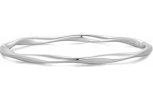 Stainless Steel Bangle Bracelets for Women - Classic Simple Plain Stackable Bangle Bracelet