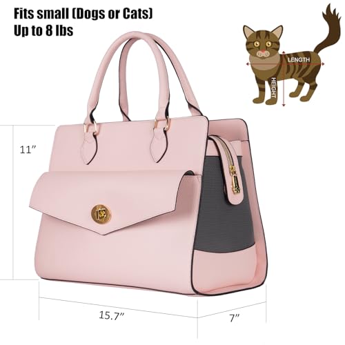 Minsong Bolsa de Transporte para Animais de Estimação Estilosa, Bolsa de Couro para Cães Pequenos, G