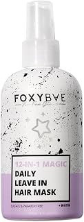 FoxyBae Leave In Hair Mask for Dry Damaged Hair and Growth - Overnight Hair Mask Treatment with Biotin & Shea Moisture - 12-in-1 Magic Dry Hair Mask & Hydrating Leave in Conditioner Spray (8 oz)