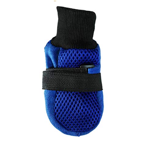 POPETPOP 4 peças de botas para cães de malha respirável com sola de borracha macia protetores de pat