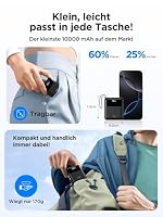 Aioneus Mini PowerBank, 10000mAh Power Bank mit Integriertem USB-C & Lightning Kabel, Minigröße Externer Akku 22.5W USB-C In&Out, Klein Aber Stark für iPhone 17 16 15 14 13 12 11 Samsung Xiaomi iPad – Ansicht 2