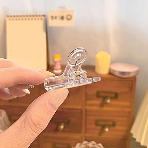 5Pcs/Set Binder Clip, Transparent Plastic Bill Clip Clamps Durable Students Stationery Practical Paper Clips School Office Supplies(Heart) #TOP3