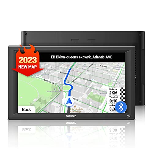 XGODY GPS Navigation for Car 9 inch Latest 2023 Map Truck GPS Bluetooth Big Touchscreen GPS Navigator AV-in GPS Satellite Navigator with Free Lifetime Map Update