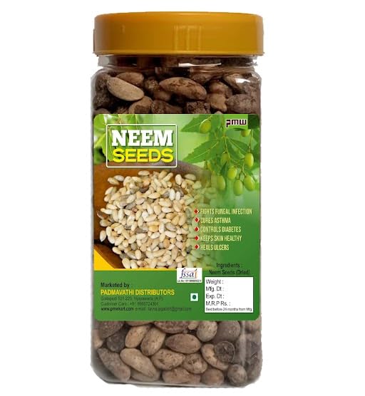 Pmw - Jar Pack - Neem Seeds - Graded & Cleaned - 250 Grams - Vepa Ginjalu - Azadirachta Indica - Dried