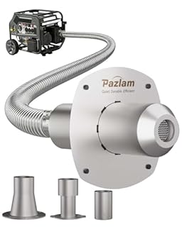PAZLAM Generator Exhaust Extension Silencer Kit – Universal Fit for Firman, Honda, Champion & More – Heavy-Duty Stainless Steel Muffler with Flexible Pipe – Noise Reduction & Fume Venting