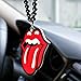 Xotic Tech Car Pendant Cool Decoration Rolling Stones Logo Tongue and Lip Rearview Mirror Hanging Charm Dangling Beaded Pendant for Car Auto