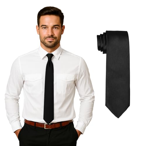 DonDon Herren Krawatte 7 cm klassische handgefertigte Business Krawatte...