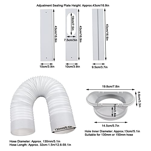 Kit de ventana de aire acondicionado portátil universal y ajustable de 43-140 cm 7