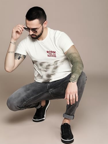 Image of Mack Jonney Men's Printed Cotton Rich Round T Shirt | Round Tshirts | Half Sleeves | Print-Regular Fit-MJ287