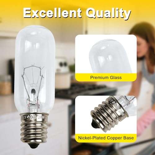 Image of 4PCS 40W Incandescent Light Bulbs Compatible with Samsung Microwaves Replace#: 4713-001013 DE07-90015A 54001046 14218667 AP4051343 2029140