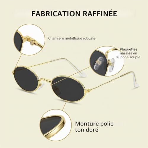 SquishyWorld Lunettes de Soleil Femme Vintage 2pcs Petit Cadre Métal Lunette Rouge et Gris Polarisées Rétro Années 90 2000 Festival Soirée Accessoire Techno Y2K Protection Lot Lunette de Soleil – vue 4