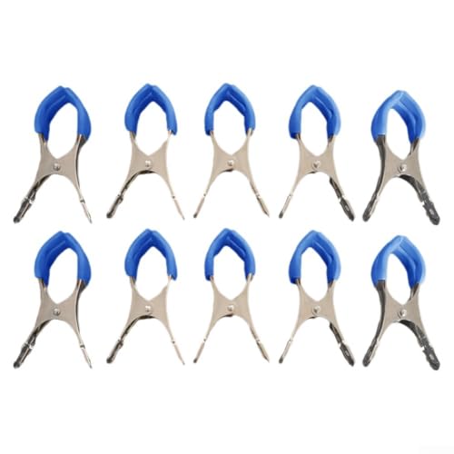 Lot de 10 clips métalliques pour bâche de piscine – Pinces à ressort en acier inoxydable avec design anti-rayures, serrage solide, compatible avec piscine hors sol