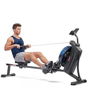 Sunny Health & Fitness Elite Wasser-Rudergerät mit Vertikalem Wassertank und Hoher Dynamischer Widerstandskraft, Gelenkschonendes Ganzkörpertraining Sowie Optionale Kostenlose SunnyFit-App-Anbindung