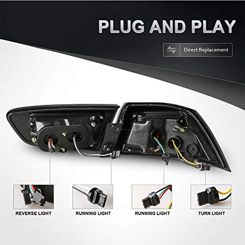 Mostplus Updated Smoked Led Tail Lights Rear Lamp Compatible For Mitsubishi Lancer Evo 2008-2020 W/Amber Seqential Light (Smoked Tinted) #TOP2