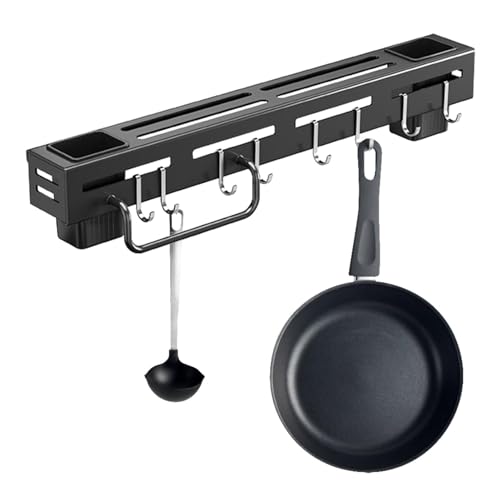 Portacuchillos soporte de pared para cuchillos, organizador de portacuchillos, portacuchillos multifuncional, sin punzón, con ganchos para utensilios de cocina, para tijeras, tenedores,