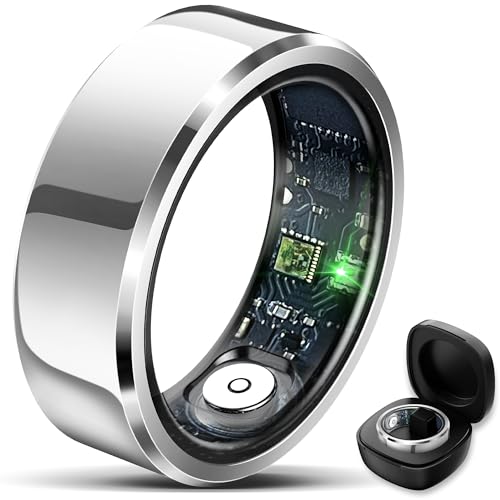 Smart Ring for Women Men Fitness Tracker with Blood Pressure,Heart Rate,Sleep Monitoring,Step Counting,for iPhone and Android,Waterproof smart blood pressure monitor,No Subscription Fees (silver 8)