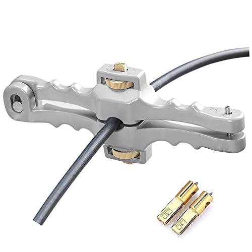 GROWORD Armored Fiber Optic Cable Stripping Tool SI-01, Longitudinal & Window Peeler, Mid Span Stripper With Adjustable Cutting Depth, 2/5" to 1" Diameter (2 Spare Blades)