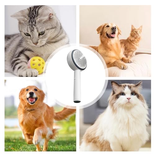 Cepillo de vapor para gatos y mascotas con mango ergonómico azul 4
