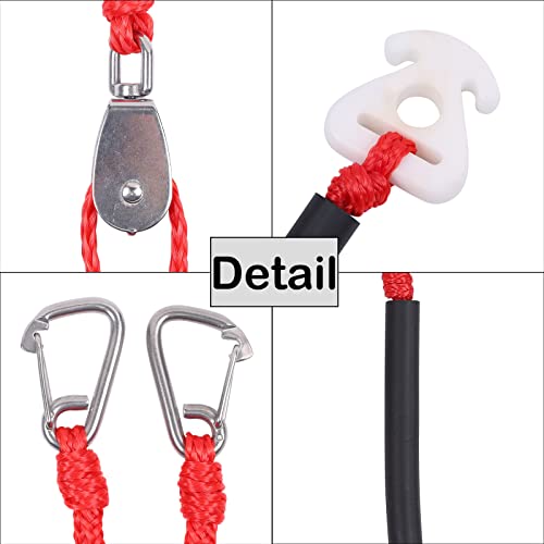 Dockmoor Watersports Boat Self Centering Tow Harness 12 Ft With Heavy Duty Stainless Steels Pulley& Quick Connector & Hooks For Boat Tubing, Waterskiing,Wakeboarding #TOP4