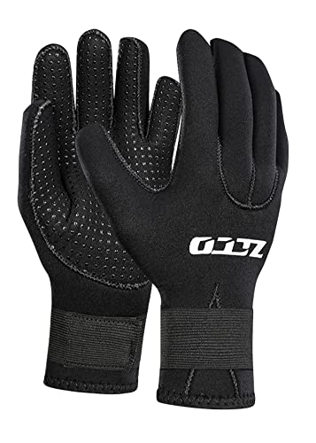 1 Pair 5Mm Neoprene Swimming Diving Gloves Kayak Surf Snorkeling Warm Adult Fishing Wet Suit Swimwear Gloves,Black,XXL